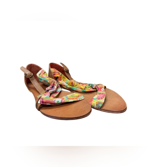 Desigual NWT Sussy Sandals Slip On Multi Colour Leather Fabric Size 40/9 - Picture 4 of 9